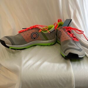 Skirt Gray and Neon Green Athletic Shoes